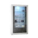 Design vitriini 2 ovea 110x191cm olohuone kiiltävä valkoinen musta Dern BX Tarjous