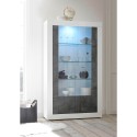 Design vitriini 2 ovea 110x191cm olohuone kiiltävä valkoinen musta Dern BX Alennusmyynnit