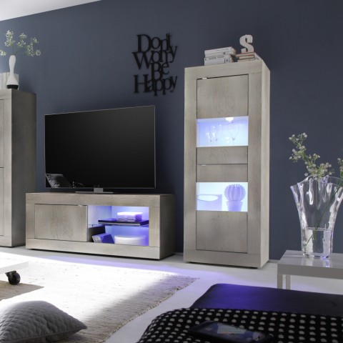Moderni puinen olohuoneen vitriinikaappi 61x162cm Nina Pc Basic Tarjous