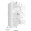 Olohuoneen moderni 4-ovinen kiiltävä valkoinen ja sementinharmaa esittelytila malli Tina BC Basic Valinta