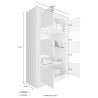 Olohuoneen moderni 4-ovinen kiiltävä valkoinen ja sementinharmaa esittelytila malli Tina BC Basic Valinta