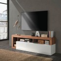 Moderni puinen Dorian MR TV-taso, valkoista kiiltävää ovea, olohuoneeseen Tarjous