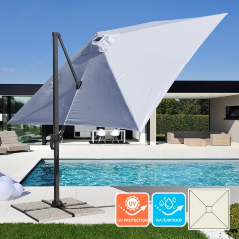 Iso aurinkovarjo terassille 3x3 sivumasto alumiinia, neliö Paradise Tarjous
