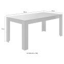 Ruokapöytä 180x90cm modernilla designilla, valkoinen betoni Cesar Basic Alennusmyynnit