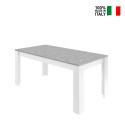 Ruokapöytä 180x90cm modernilla designilla, valkoinen betoni Cesar Basic Myynti