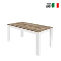 Ruokapöytä moderni keittiö 180x90cm kiiltävä valkoinen Echo Basic- puusta Myynti
