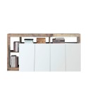 Keittiön ja olohuoneen kaappi, neljä kiiltävän valkoista ovea, puuta, 184 cm, merkki Cadiz BP. Tarjous