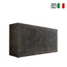 Moderni musta 3-ovinen marmorikuosinen sivupöytä (credence/madia) 160cm, merkki Modis MB Basic. Myynti