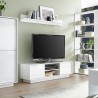 Moderni valkoinen kiiltävä TV-taso, 138 cm, 2 ovea, Dener Ice Alennusmyynnit