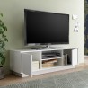 Moderni valkoinen kiiltävä TV-taso, 138 cm, 2 ovea, Dener Ice Alennukset