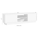 Moderni valkoinen kiiltävä TV-taso, 138 cm, 2 ovea, Dener Ice Luettelo