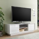 Moderni valkoinen kiiltävä TV-taso, 138 cm, 2 ovea, Dener Ice Tarjous