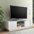 Moderni valkoinen kiiltävä TV-taso, 138 cm, 2 ovea, Dener Ice Tarjous