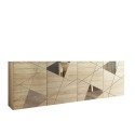 Credenza madia moderna tammi puinen 241cm 4 oveaa peililaseilla varustettuna Vittoria RS L. Tarjous