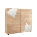 Credenza-madia-korkea tammen puinen kaappi, jossa 2 peiliovellista laatikkoa, 121cm Vittoria Glam RS Tarjous