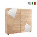 Credenza-madia-korkea tammen puinen kaappi, jossa 2 peiliovellista laatikkoa, 121cm Vittoria Glam RS Myynti