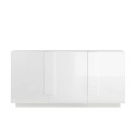 Nykyajan tyylinen kiiltävä valkoinen 3-ovinen kaappi (Credenza-madia) 182 cm, WH M2. Tarjous