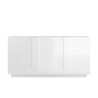 Nykyajan tyylinen kiiltävä valkoinen 3-ovinen kaappi (Credenza-madia) 182 cm, WH M2. Tarjous