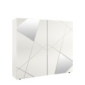 Credenza olohuoneeseen, valkoinen, 2 ovea, geometrinen Vittoria Glam WH -muotoilu Myynti
