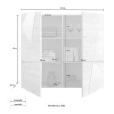 Credenza olohuoneeseen, valkoinen, 2 ovea, geometrinen Vittoria Glam WH -muotoilu Valinta