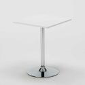 Valkoinen neliönmallinen pöytä 70x70 cm ja kaksi tuolia Gelateria Cocktail 