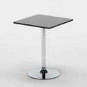 Musta neliönmallinen pöytä 70x70 cm ja kaksi tuolia Gelateria Mojito 