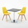Musta neliönmallinen pöytä 70x70 cm ja kaksi tuolia Nordica Mojito Hinta