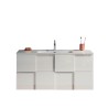 Kylpyhuonekalusteet - Kiiltävä valkoinen seinälaatikosto pesualtaalla ja 3 laatikolla Gambit Dama Ominaisuudet