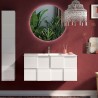 Kylpyhuonekalusteet - Kiiltävä valkoinen seinälaatikosto pesualtaalla ja 3 laatikolla Gambit Dama Hinta