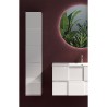 Kylpyhuoneen moderneilla suunnitteluelementeillä varustettu Raissa Dama -mallinen kiiltävänvalkoinen seinään kiinnitettävä 1-ovi