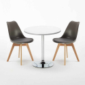 Valkoinen pyöreä pöytä 70x70 cm ja kaksi tuolia Nordica Long Island Hinta