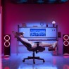 Pehmustuoli pelaamiseen ergonomisella istuimella, säädettävällä jalkatuella ja RGB-LED-valoilla - The Horde Comfort Myynti