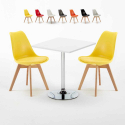 Valkoinen neliönmallinen pöytä 70x70 cm ja kaksi tuolia Nordica Cocktail Tarjous