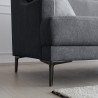 Mukava 3-paikkainen sohva, jonka designissa on metallijalat ja 200 cm musta Egbert-kangas.
