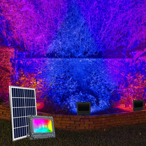 Faro LED aurinkokäyttöinen monivärinen RGB-projektori 100W Bluetooth Toscor M Tarjous