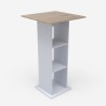 Ruokapöytä Tavolino, korkeat baaripöydät, 3 hyllyä, 60x60cm Sunet Varasto