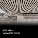 4 kpl äänieristäviä koristeellisia wenge puupaneelia 240x60 cm Kover-WG Alennukset