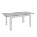 Jatkettava pöytä 90x137-185cm kiiltävän valkoisena ja harmaana betonina Sly Basic Tarjous