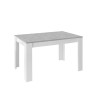 Jatkettava pöytä 90x137-185cm kiiltävän valkoisena ja harmaana betonina Sly Basic Alennusmyynnit