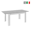Jatkettava pöytä 90x137-185cm kiiltävän valkoisena ja harmaana betonina Sly Basic Myynti
