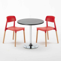 Musta pyöreä pöytä 70x70 cm ja kaksi tuolia Barcellona Cosmopolitan Ominaisuudet