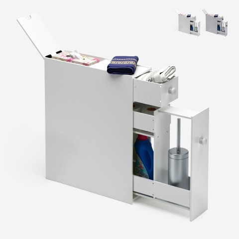 Mobiili kylpyhuoneen tilaa säästävä slim 17x48x60 cm säilytyslaatikko Moposh Tarjous