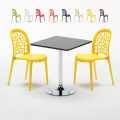 Valkoinen neliönmallinen pöytä 70x70 cm ja kaksi tuolia WEDDING Mojito Tarjous