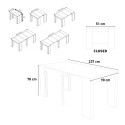 Apupöytä pidennettävä tilaa säästävä 90x51-237cm moderni olohuone ruokailuhuone Garda 