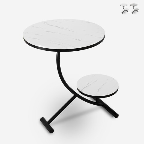 Elegantti olohuoneen pöytä, jossa on kaksi pyöreää marmorialustaa, koko 45x50cm, Marpes L Tarjous