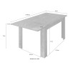 Laajennettava marmoriefekti ruokapöytä 90x137-185cm moderni Auris Mitat