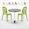 Musta pyöreä pöytä 70x70 cm ja kaksi tuolia WEDDING Cosmopolitan Tarjous