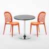 Musta pyöreä pöytä 70x70 cm ja kaksi tuolia WEDDING Cosmopolitan Mitat