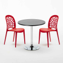 Musta pyöreä pöytä 70x70 cm ja kaksi tuolia WEDDING Cosmopolitan 