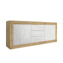 Madia uskomattoman moderni puinen, 3 laatikkoa, 2 ovea, valkoinen Tribus WB Basic Varasto